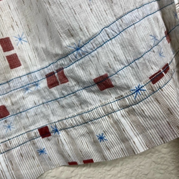 Vintage 70’s Apron Sparkle Geometric Print MCM Kitchen Cooking - Picture 7 of 9